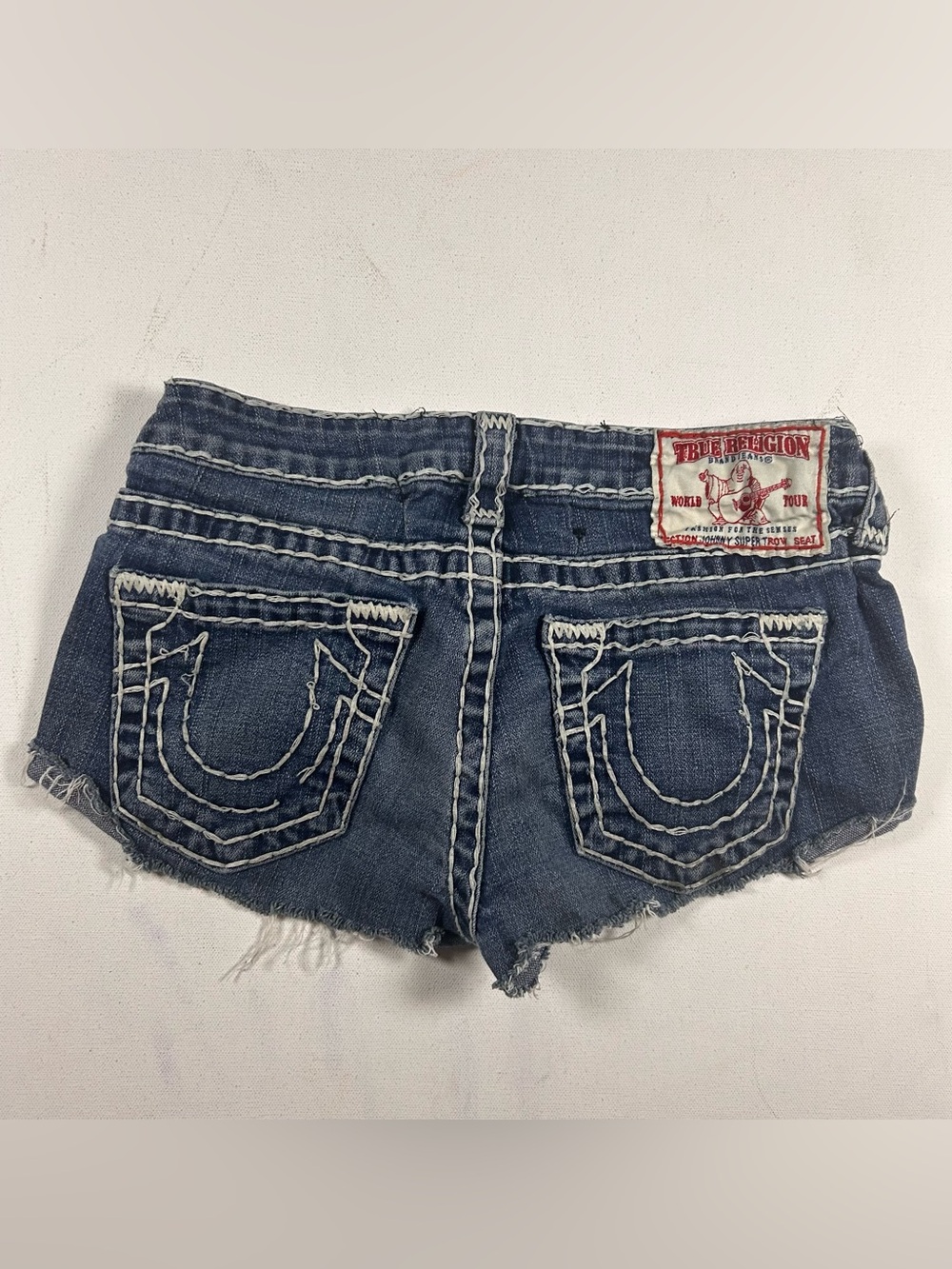 Vintage y2k Johnny Super T True Religion Cut Off Short Micro Fits 28 RARE